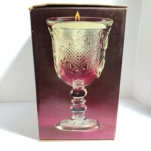 NIB vintage Avon 1978 Heart & Diamond Fostoria Loving Cup scented Candle holder